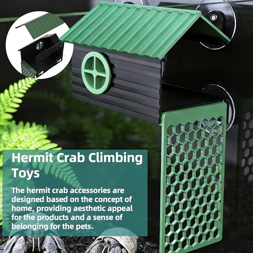 Multi-Functional Hermit Crab Hideaway | Hermit Crab Foraging cave with Ladder | Hermit Crab Climbing wall Toy | Hideout Decoration Accessories Also Suitable for Lizards and Tarantulas