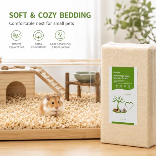 88oz Natural Aspen Wood Pet Bedding – Low Dust, Odor Control & Ultra Absorbent Shavings for Hamsters, Parrots, Guinea Pigs & Small Animals - size: 88oz