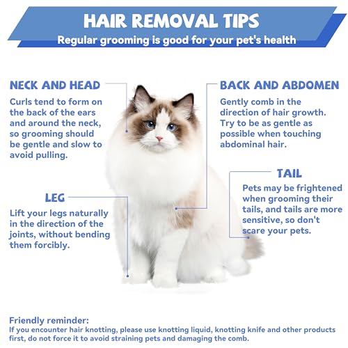 Grooming Pet Comb Rat Tail Dematting Cat and Dog Comb，Rounded Ends Design for Safe Tangle Removal, Hairstyling, Massage，Loose Hair Removal，Prevent Irritation，Fluffing Paws,Face,Tail,Remove Tear Stain - color: Pink