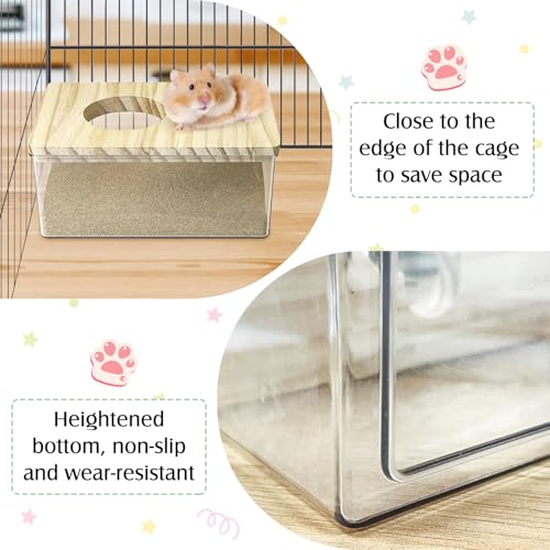 kathson Hamster Sand Bath Box Transparent Gerbil Bathroom & Digging Box Acrylic Small Syrian Hamster Litter Box Hamster Dust Bath Container Cage Accessories for Lemming Mice (Small Rectangle) - size: Small - Rectangle