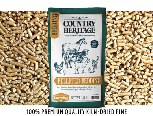 Country Heritage Pine Pellet Bedding – Low Dust, Highly Absorbent, All-Natural Softwood Pellets for Small Animals & Chicken Coops, 35 lb (Pack of 1) - size: 35 Pounds (Pack of 1)