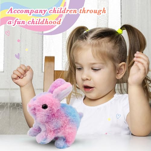 Easfan Pink Jumping Bunny Interactive Talking Plush Toy for Kids | Hopping singing shaking, electronic animated pet, Easter Christmas birthday gift, for girls toddlers - style: Bunny