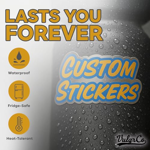 Custom Stickers Personalized - Custom Pack Die Cut Vinyl Decals | Print Your Own Sticker, UV-Resistant Customized Sticker Labels for Jars, Laptops, Bottles, Custom Labels for Business Logo