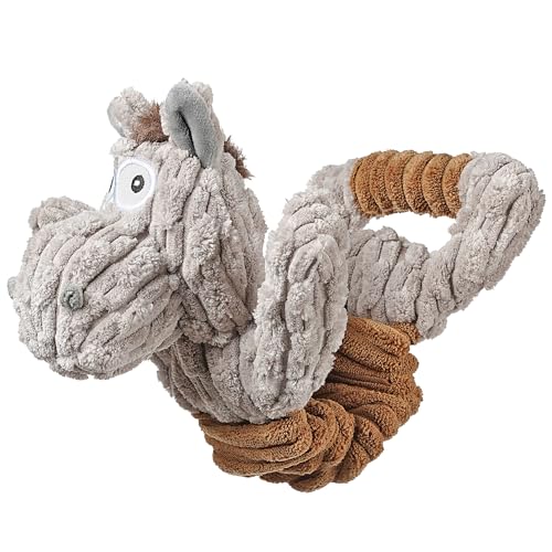 Tug of War Dog Toy, Crinkle Dog Toys for Large Dog, Soft Dog Plush Toy with Squeaky, Stuffed Animal for Dogs (Tug Series, Donkey)