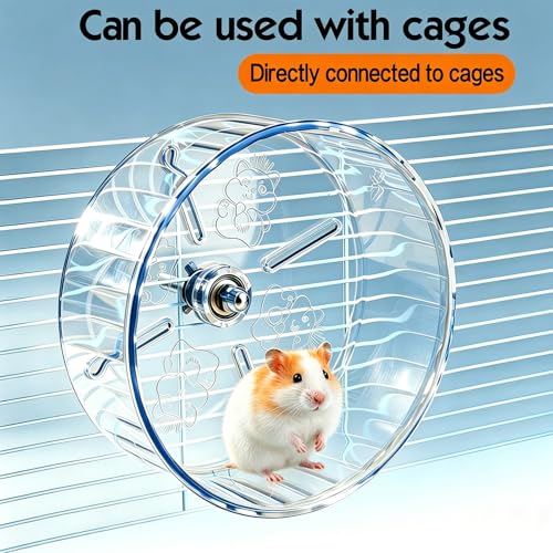 Hamster Wheel,Super Silent Hamster Exercise Wheels,Silent Wheel,Hamster Wheels,Adjustable Stand Hamsters Exercise Wheels,Quiet Rat Wheel (Transparent, Ф8.3 inch) - size: Ф8.3 inch