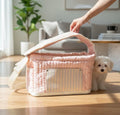 Tristan Home Luxury Quilted Pet Carrier Tote Bag, Waterproof, Adjustable Shoulder Strap, 42cm x 28cm x 20cm (Pink) - color: Pink