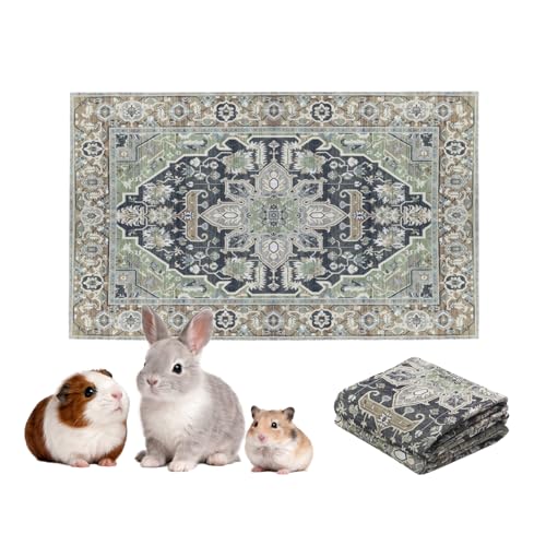 Lovewag Guinea Pig Liner, Hamster Bedding, Sage Forest, 16x24, 2 Pack | Waterproof, absorbent, washable, reusable cage liner and bedding mat for guinea pigs, hamsters, rabbits, ferrets, small pets - color: Sage Forest, size: 16x24 inches (Pack of 2)