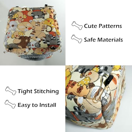 Hamster Rat Hammock Bed, Hanging Cave Shaped Cotton Nest Suitable for Small Animals Hamsters Rat Mouse Gerbil Sugar Glider Squirrels etc (L) - size: Large