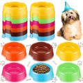 24 Pcs Puppy Dogs Birthday Party Supplies Plastic Dog Bowls Bulk Reusable Food Feeding Water Pet Bowl for Cat Paw Party Favor, Blue, Yellow, Pink, Coffee, Orange, Green