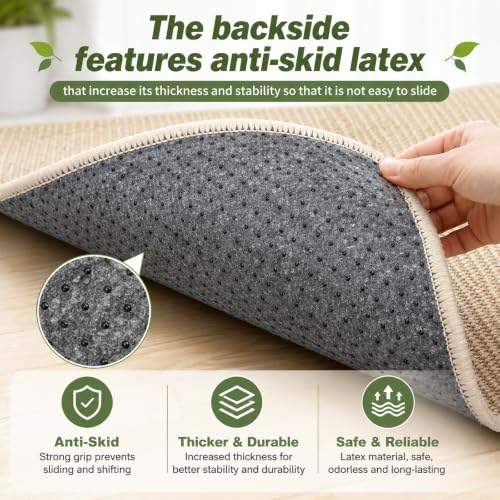 FHTONGE 2 Pcs Sisal Rabbit Scratching Mats for Cage Bedding Summer Cooling | Non-Slip Base Scratcher, for Claws Sharpening Teeth Grinding Sleeping Cooling Chewing Biting, Bunny Scratch Pads Grass Mats - size: 15.8 x 11.8 in (Pack of 2)