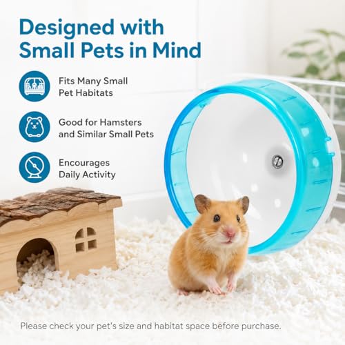 Mnixy 4.7 Inch Silent Hamster Wheel for Small Pets Exercise | 4.7 inch silent hamster wheel with smooth running surface, anti-slip design and easy cleaning for small pets