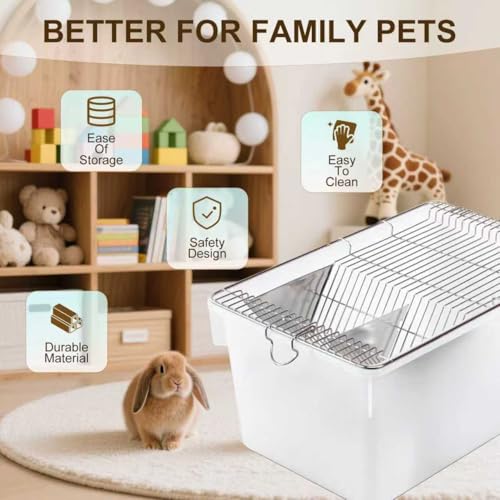 Large Lab Mouse Cage, Laboratory Rat Rodent Breeding Cage, Small Animal Cage, Mouse Breeding & Weaning Cage (XL) - size: 21.5"L x 15.4"W x 7.9"H