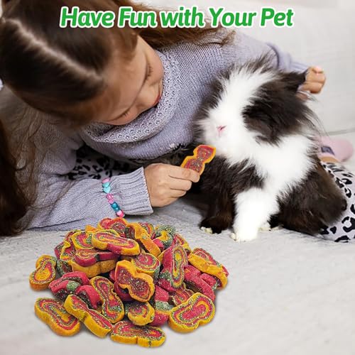 Fhiny 0.29lb Rabbit Chew Toys, Mixed Forage Beetroot Carrot and Pumpkin Bunny Treats for Hamsters Guinea Pigs Chinchillas and Other Small Rodents Teeth Grinding