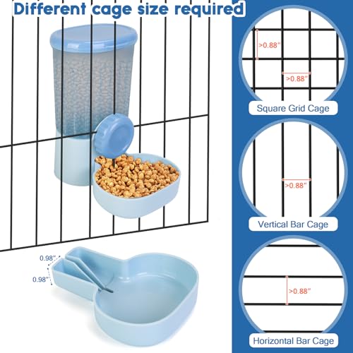 35oz Rabbit Feeder Guinea Pig Water Bottle,Hanging Automatic Food Water Dispenser,Food Feeder for Ferret Guinea Pig Rabbit Cat Bunny Cage Accessories - color: Blue