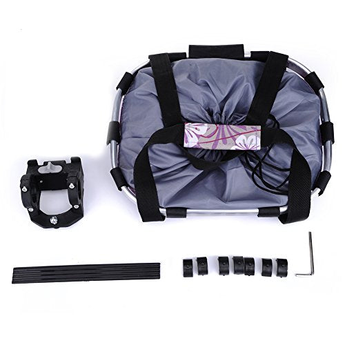 Pet Dog Bike Basket & Carrier Bag- Foldable Detachable Pet Travel Bicycle Basket - Small Animal Dog Cat Rabbit Bike Ride Basket Carrier (Purple) - color: Purple