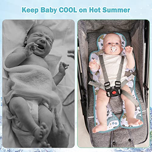 Gel Car Seat Cooler Pad,1 Pcak Double Sides-Universal Baby Stroller Ice Cushion,Summer Cooling Seat Liner,Multifunctional Suitable for Baby Dining Chair,Child Safety Seat(Dinosaur + Elephant) - color: Dinosaur + Elephant