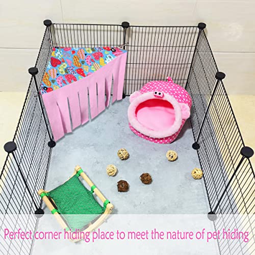 LEFTSTARER 2 Pieces Guinea Pig Hideout Rat Corner Hideaway Peekaboo Toys Cage Accessories Hidden Habitat Tent for Ferrets Chinchillas Sugar Glider Small Pet Animals (Only 1Pcs Peach Heart)