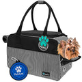 PetAmi Dog Purse Carrier for Small Dogs Cats, TSA Airline Approved Soft-Sided Pet Carrier with Pockets, Ventilated Travel Tote Bag with Bed & Shoulder Strap, Puppy Kitten, Max 12 lbs, Stripe Black - color: Stripe Black