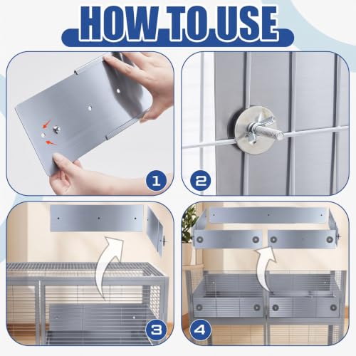Scatter Guards Compatible with Ferret Nation & Critter Nation, 9 Pcs Pull Out Adjustable Small Animal Cages Guards, Urine & Litter Containment for Ferrets, Chinchillas, Rats (Aluminum Color) - color: Aluminum Color