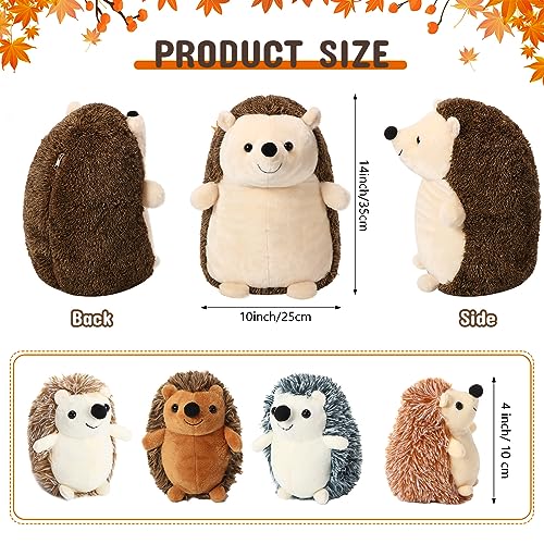 Hiboom 5 Pcs Hedgehog Stuffed Animal, 14 Inch Large Mommy Hedgehog Stuffed Plush Toys with 4 Plush Baby Soft Cuddly Plushie Toy Set Easter Gifts for Kids Birthday Gifts Party Favors(Standing) - style: Standing