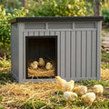 Weather Resistant Resin Chicken Nest Box with Lift Strut and Perimeter Drain Holes（Grey） - color: Grey&Black, size: 32.2"L x 25.1"W x 24.1"H