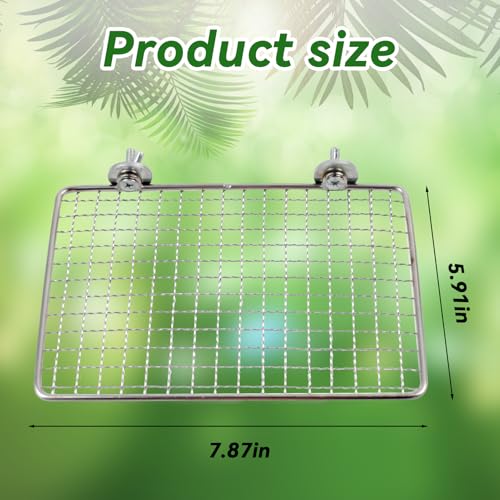 Platform Perch for Parrots,7.87 x 5.90 Inch Bird Flat Perches Stainless Steel Budgie Stand Shelf Rectangle Anti-Chewing Bird Cage Accessories for Small Cockatiel Budgie