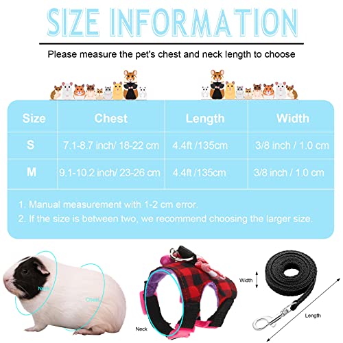 4 Pieces Ferret Harness and Leash Set Ferret Leash Small Pet with Cute Bowknot and Safe Bell Decor Chest Strap Harness for Outdoor Walking Rabbit Guinea Pig Bunny Hamster Puppy Kitten(Small)