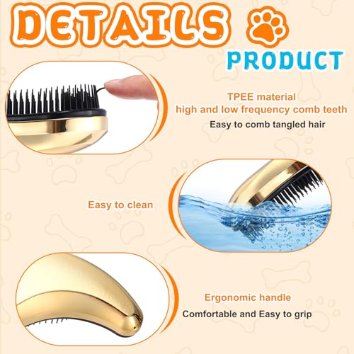 Small Dog Brushes, Grooming Brushes Puppies Hair Remover (Gold, 2 Pcs) - color: Gold