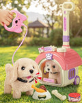 Stactcute 23Pcs Dog Toy for Kids with Portable Puppy Stroller | Walking Barking Interactive Stuffed Puppy, Gifts for Little Girls 3 4 5 6 Year Old, Pet Care Playset, 23 Pretend Accessories - style: dog