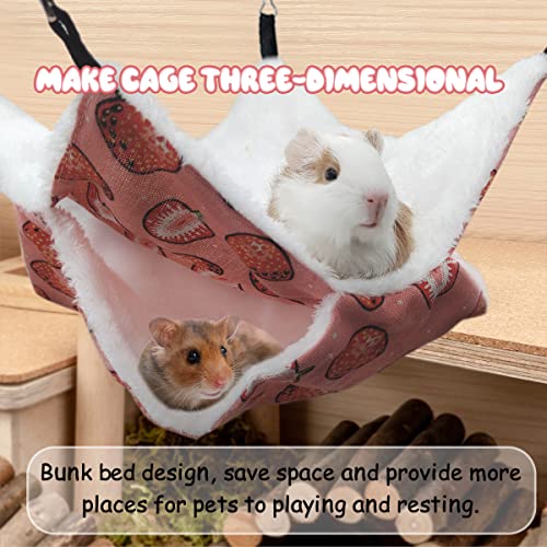 LYART Guinea Pig Rat Ferret Hammock and Warm Bed Small Pet Hideout Tunnel Cave Hanging Bunkbed Hammock Cage Toy for Hamster Sugar Glider Squirrel (3.Hammock & Tunnel) - color: 1.Hammock & Tunnel