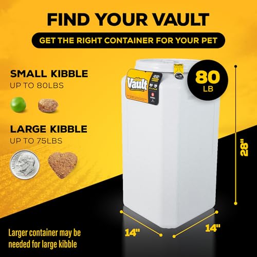 Gamma2 Vittles Vault Pet Food Storage Containers - Sealed Dog and Cat Food Storage Container, Fits up to 80lbs, Made in the USA - [14" L x 28" H] | Made in USA, 14 inch long by 28 inch tall, airtight lid keeps kibble fresh and pests out, a durable home pa