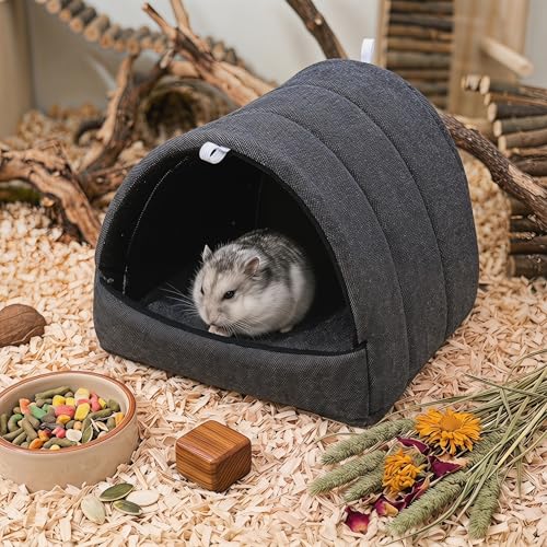 Rat Hamster Warm Bed House Hut Hanging Hammock Cute Nest for Small and Medium-Sized Pets (L), Suitable for Larger Pets(XL)-Black-XL - color: Black, size: XL