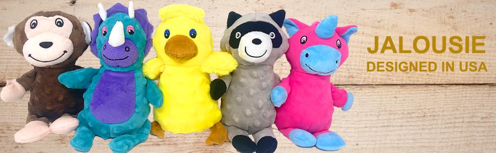 Jalousie Multipack Dog Squeaky Toys Strong Almost Indestructible, with Added Liner for Longer Play Dog Chew Toys (Medium Breeds - 5 Pack Dotted) - color: Medium Breeds - 5 Pack Dotted
