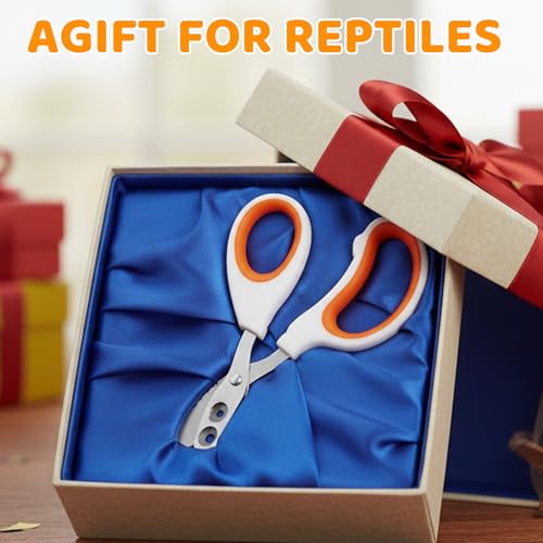 Stainless Steel Bearded Dragon and Lizard Nail Clippers (Orange), Bearded Dragon Supplies, Durable Reptile Grooming Tool, Nail Scissors for Small Reptiles, 10.3 x 6.6 cm