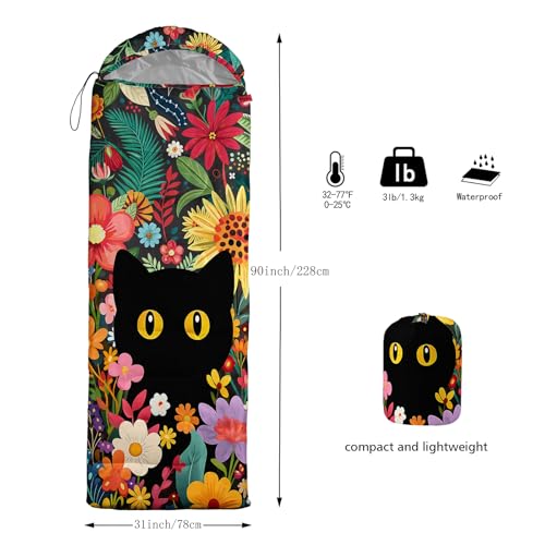 QOOMO Camping Sleeping Bags,3 Season Warm & Cool Weather,Lightweight,Waterproof Sleeping Bags for Adults & Kids,Traveling,and Outdoors,Camping Gear Equipment - color: Cat 10