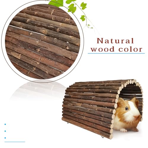 Guinea Pig Hideout Rabbit Hide Rat Cage Accessories Extra Large Wooden Tunnel Hut Hideaway for Pig Hideout Tortoise Hedgehog Ferret and Chinchilla