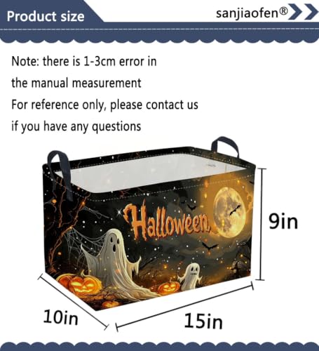 Sanjiaofeng Rectangular Halloween Ghost Storage Basket,Trick or Treat Halloween Basket for Kids,Halloweens‌ Party Candy Gift Baskets(Mysterious Ghost) - color: Mysterious Ghost