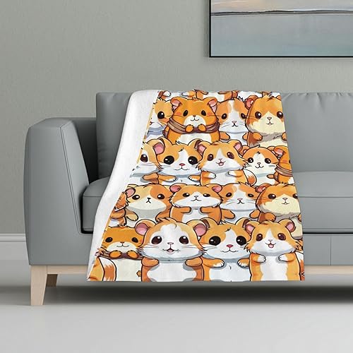 Hamster Throw Blanket for Kids Pets Gifts, 40” x 30” | Soft Flannel, Lightweight but warm, Machine washable, HD print, Wrinkle & shrink resistant, Anti-pilling, Suitable all ages - color: Hamster Blanket 1, size: XS(30"X40")