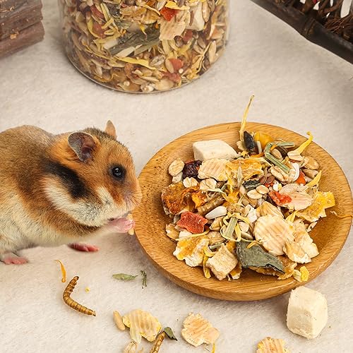 Abizoo Hamster & Gerbil Treat, Natural Health, Gourmet Hamster and Gerbil Food for Small Animals with Seeds, and Grains,Vitamin-Nutrient Fortified