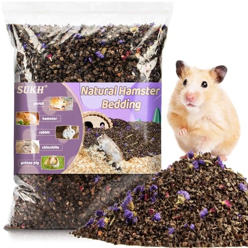 Sukh 10.5oz Hamster Rabbit Bedding Mate - Natural Flower Herb Bedding Mix | Small Animal Cage Blend for Guinea Pig Bedding, Gerbil, Chinchilla Habitat Decor, Nesting Areas, Cage Refresh and Supplies