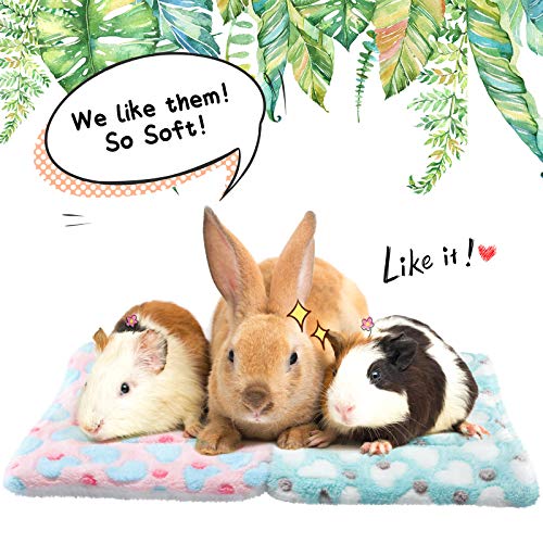 Jetec 4 Pcs Guinea Pig Bed Mat 11" x 10" Bunny Beds for Rabbits Indoor Washable Small Animal Bed Plush Sleeping Pad for Rat Hedgehog Sugar Glider Chinchilla Squirrel Dogs Cats Ferrets Hamster - size: 10 x 11 Inch