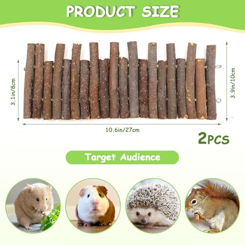 2 Pack Wooden Hamster Bridge, 10.6 Inch Flexible Rat Ladder Platform | Wood Hamster Fence, Climbing Ramp Rat Cage Accessories for Gerbils Guinea Pigs & Small Pets, Brown - color: Brown