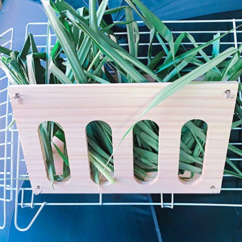 Tfwadmx Bunny Hay Feeder Rabbit Food Dispenser Small Animal Hay Feeder Chinchilla Hay Rack Wooden Hay Manger Rack Holder Minimizing Waste for Guinea Pig Chinchilla Hamster