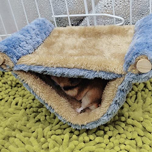 Oncpcare Hanging Rat Platform for Cage 2-Layer Guinea Pig Hammock Bed Cage Accessories for Mouse Chinchilla Rat Gerbil, Blue
