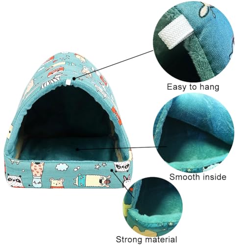 Guinea Pig Hideout Cozy Cotton Washable Tent for Small Animals | Hamster Bed, Portable House Cage Accessories Bunny Hedgehog Mouse Chinchillas Ferrets Bearded Dragons Rats (6.8"x7.4") - color: Blue