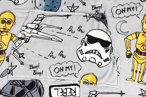 Jay Franco Wearable Throw Blanket – Oversized Plush Hooded Blanket with Pocket, Ultra Soft Cozy Fleece Throw for Lounging, Travel, Gray - Star Wars, 34x38 - Adult - color: Gray - Star Wars, size: Adult