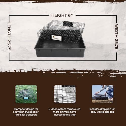 Rugged Ranch Squirrelinator w/ Waste Basin Outdoor Multi-Catch Squirrel Trap - Humane Live Cage Catcher, Rodent Control for Barns, Garages, Sheds, Gardens, Farms, Yards or Lawns - color: Squirrel w/ Basin, size: 1 Pack