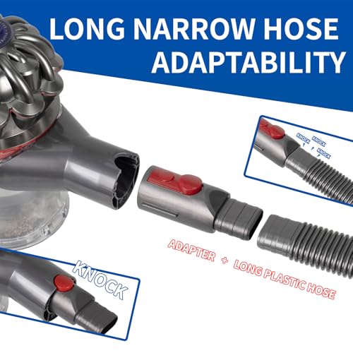 Vacuum Attachment Kit Compatible with Dyson V7 V8 V10 V11 V15 Cleaner | Flexible Extension Hose Mattress Tool Stiff Brush Soft Bristle and Flexible Crevice Tool for Home Cleaning - color: Home Cleaning Kit with Dryer Vent Hose