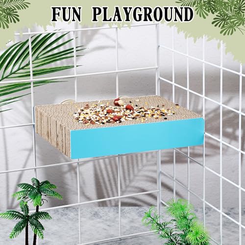 Skyygemm 3 Pcs Bird Chew Toys Parrot Perch Cardboard Platform for Cage Bird Paw Grinding Stand Parrot Cage Playground Exercise Toys for Macaws Small Parakeets Budgies Conure Cockatiel(Medium) - size: Medium