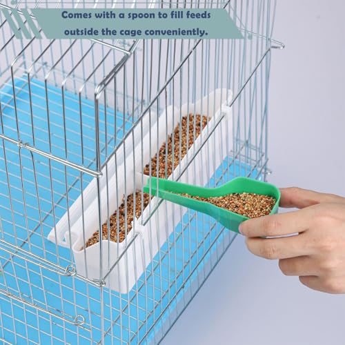 IBWell 2 Pack Bird Feeder for Cage Bird Food Bowl Parakeet Feeder Bird Water Parrot Feeder